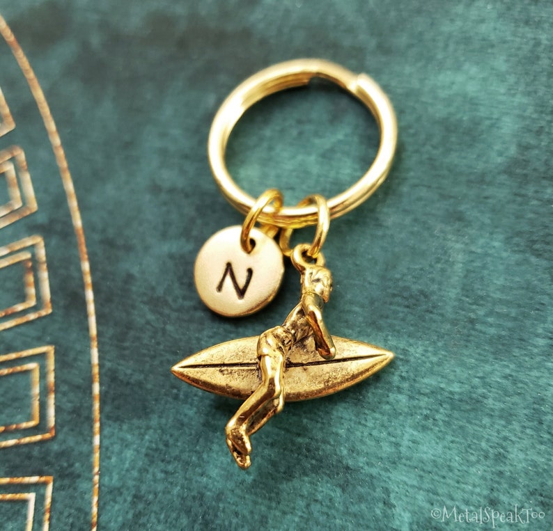 Surfer Keychain SMALL Charm Keychain Surfboard Keychain Surfing ...