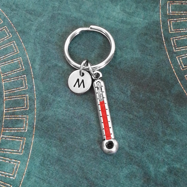 Porte-clés Thermomètre Médical – En Argent, Style Pendentif, Neuf Avec étiquettes !