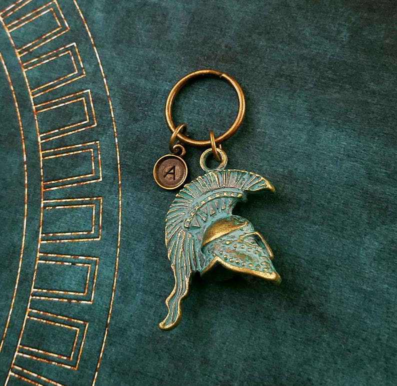 Spartan Keychain SMALL Spartan Helmet Keychain Personalized Etsy