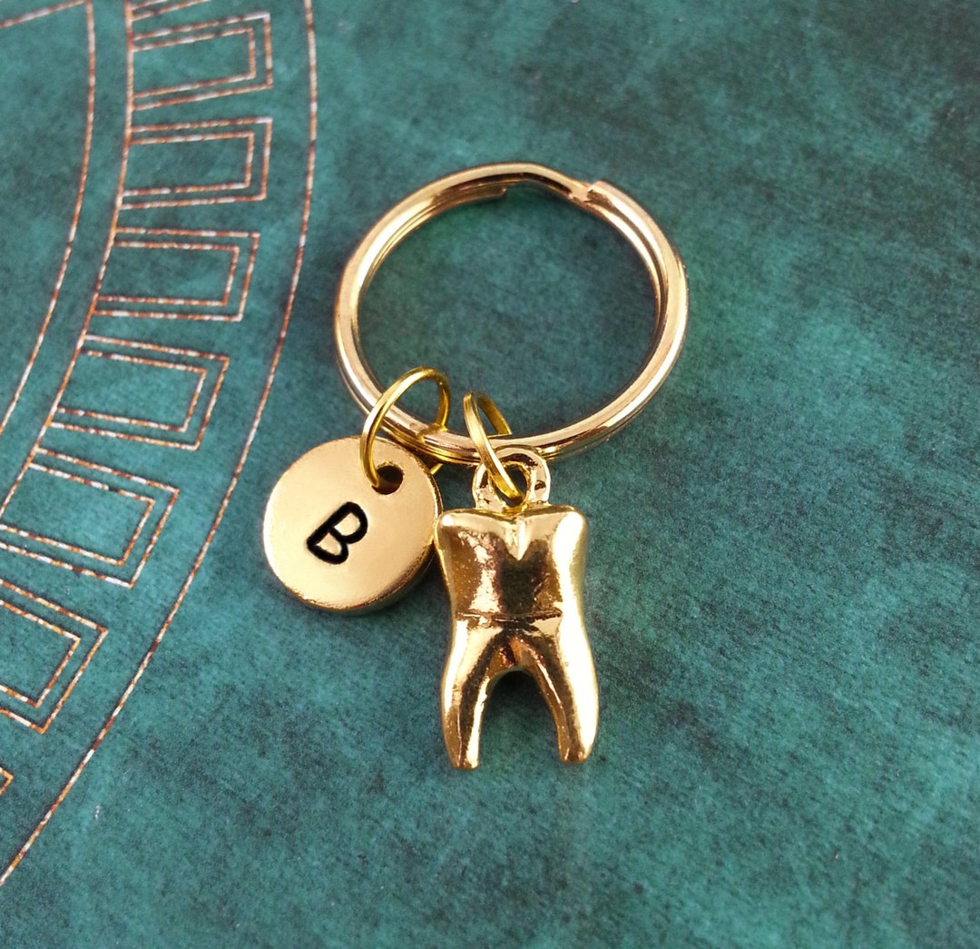 Tooth Keychain VERY SMALL Tooth Keyring Dentist Keychain Hygienist Keychain Wisdom Teeth Dental