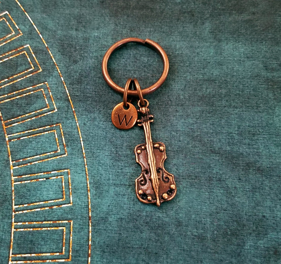 Violin Keychain VERY SMALL Violin Keyring Copper Violin Charm Etsy