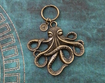 Oktopus Schlüsselanhänger großen Oktopus Schlüsselanhänger personalisierte Keychain Custom Keyring Octopus Geschenk Brautjungfer Keychain Octopus Schmuck Kraken Schlüsselanhänger