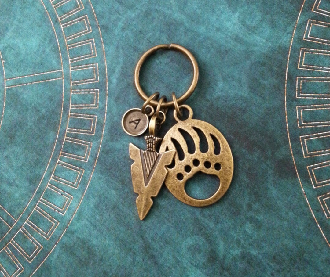 Bear Claw Keychain SMALL Bronze Paw Print Keychain Etsy