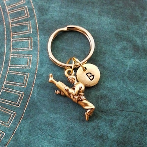 Karate Keychain SMALL Gold Karate Keyring Custom Keyring Personalized Keychain Martial Arts Keychain Karate Teacher Gift Black Belt Gift