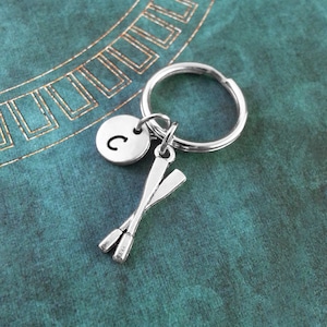 Oars Keychain VERY SMALL Oar Keychain Personalized Keychain Oars Charm Keychain Rowing Gift Rowing Crew Keychain Rowing Keychain Rowing Team