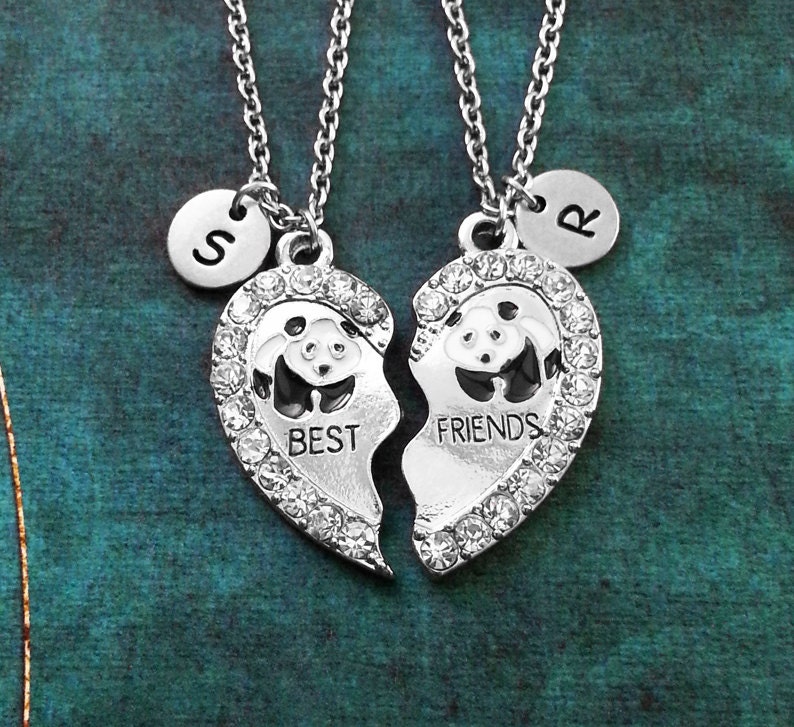 Panda Keychain Friendship Keychains Best Friend Keychain Set Bestfriend Keychain Rhinestone Keychain Broken Heart Keychain Friends Keychain
