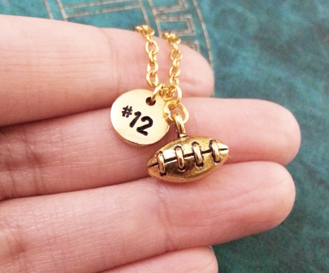 Football Keychain VERY SMALL Gold Football Keyring Football Etsy