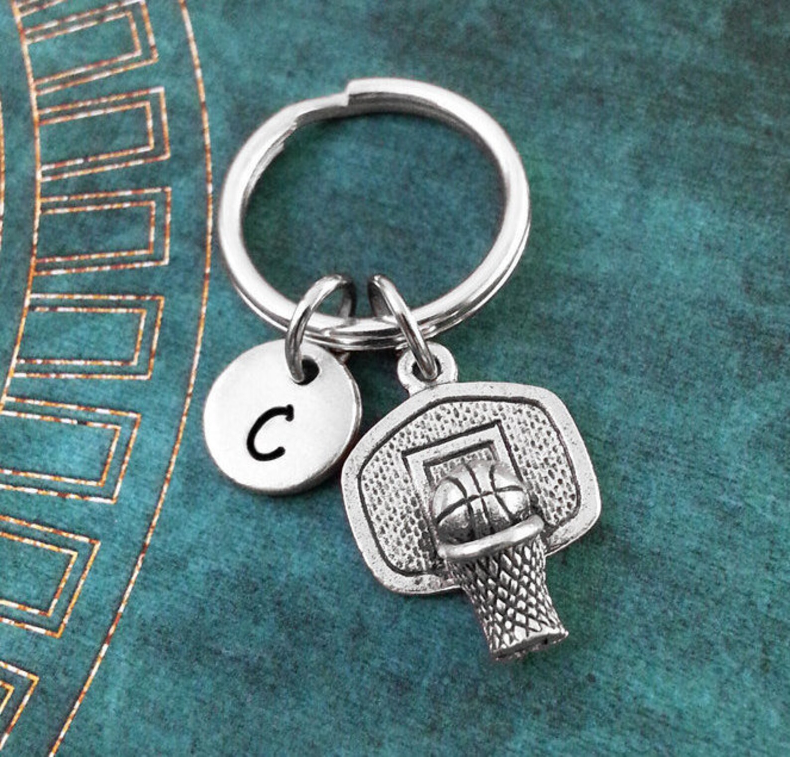 Basketball Keychain SMALL Basketball Hoop Keychain Basketball Etsy