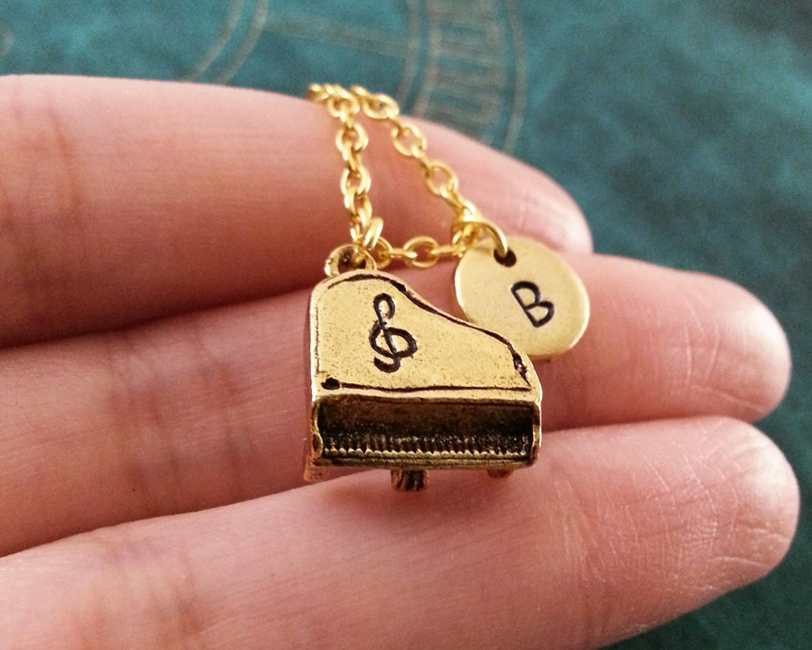 Piano Keychain SMALL Gold Piano Keyring Personalized Keychain - Etsy