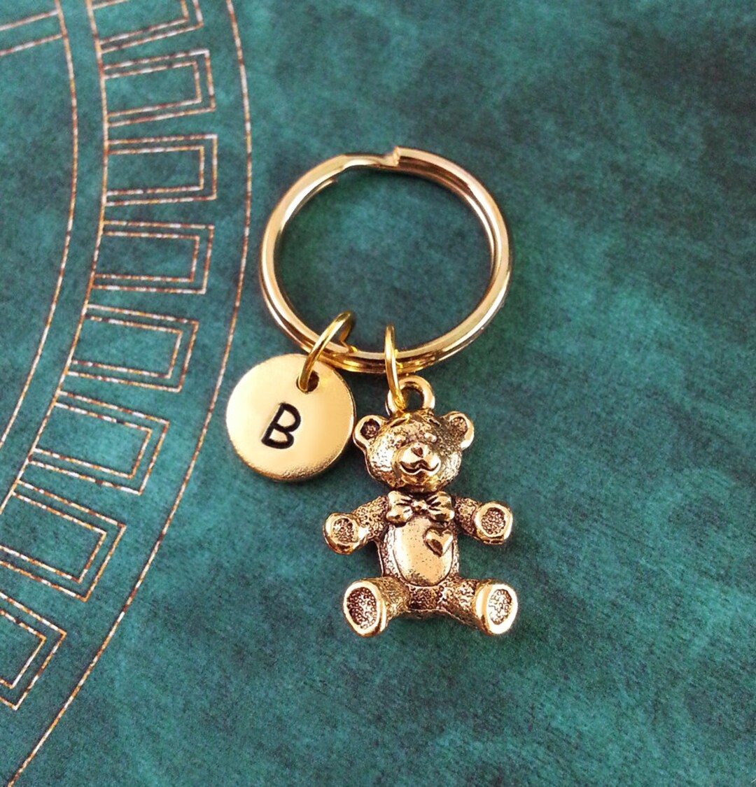 Teddy Bear Keychain Teddy Bear Keyring Custom Keyring Etsy