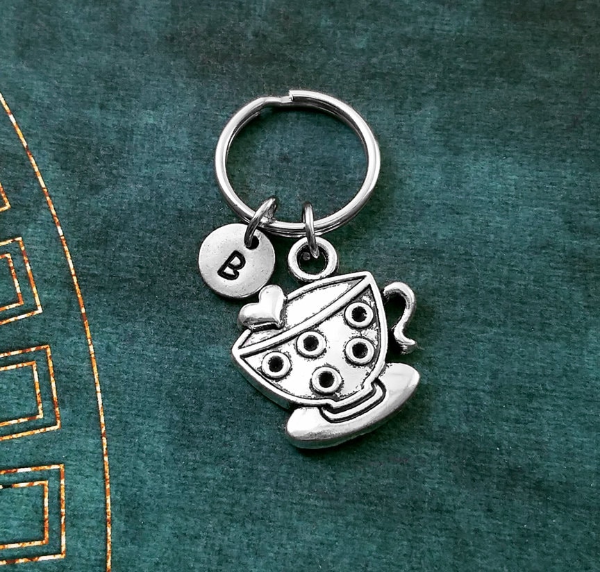 Tea Cup Keychain VERY SMALL Tea Cup Keyring Teacup Keychain Etsy