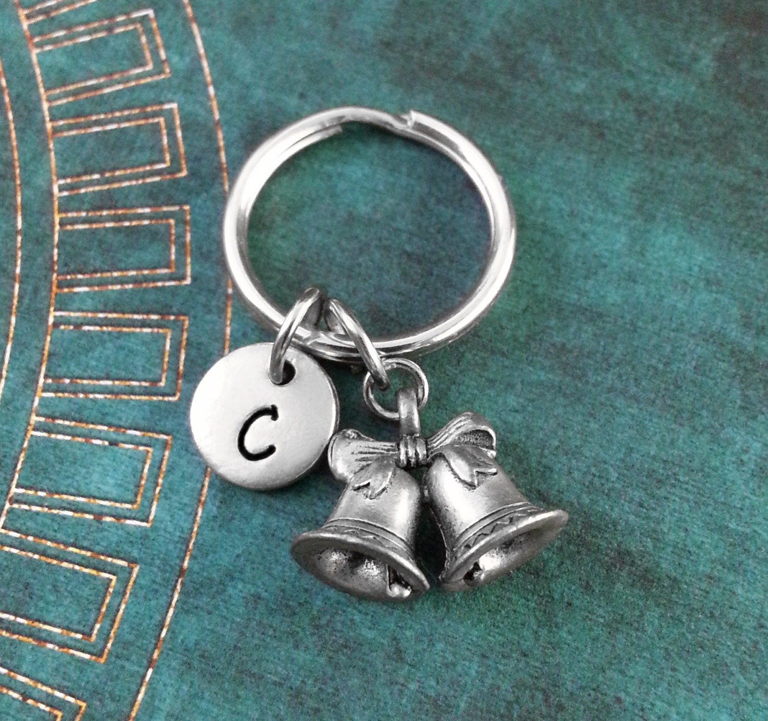 Christmas Bells Keychain, Personalized Keychain, Bell