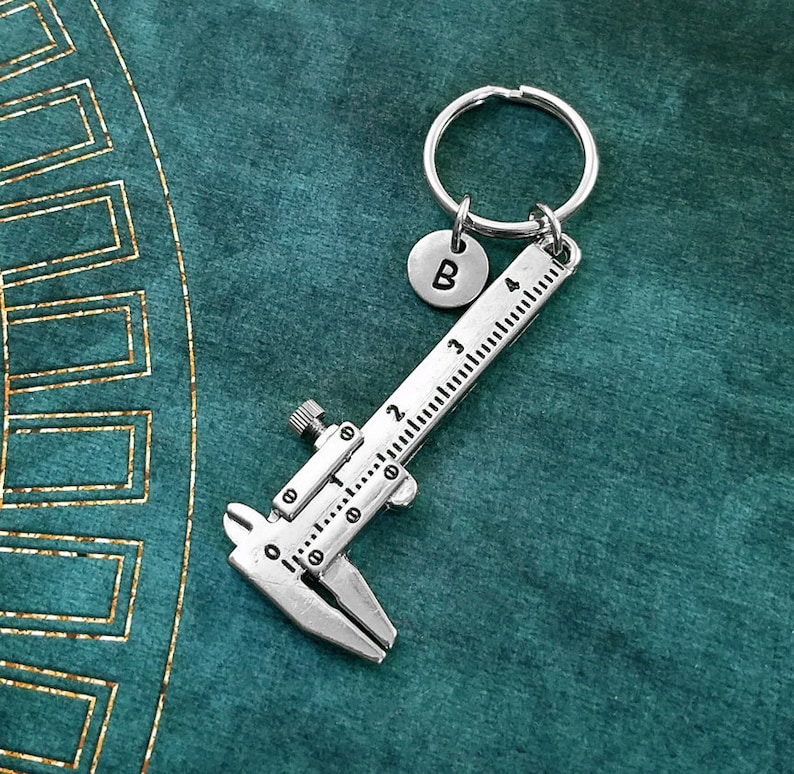 Vernier Caliper Keychain Caliper Keyring Ruler Keychain Etsy
