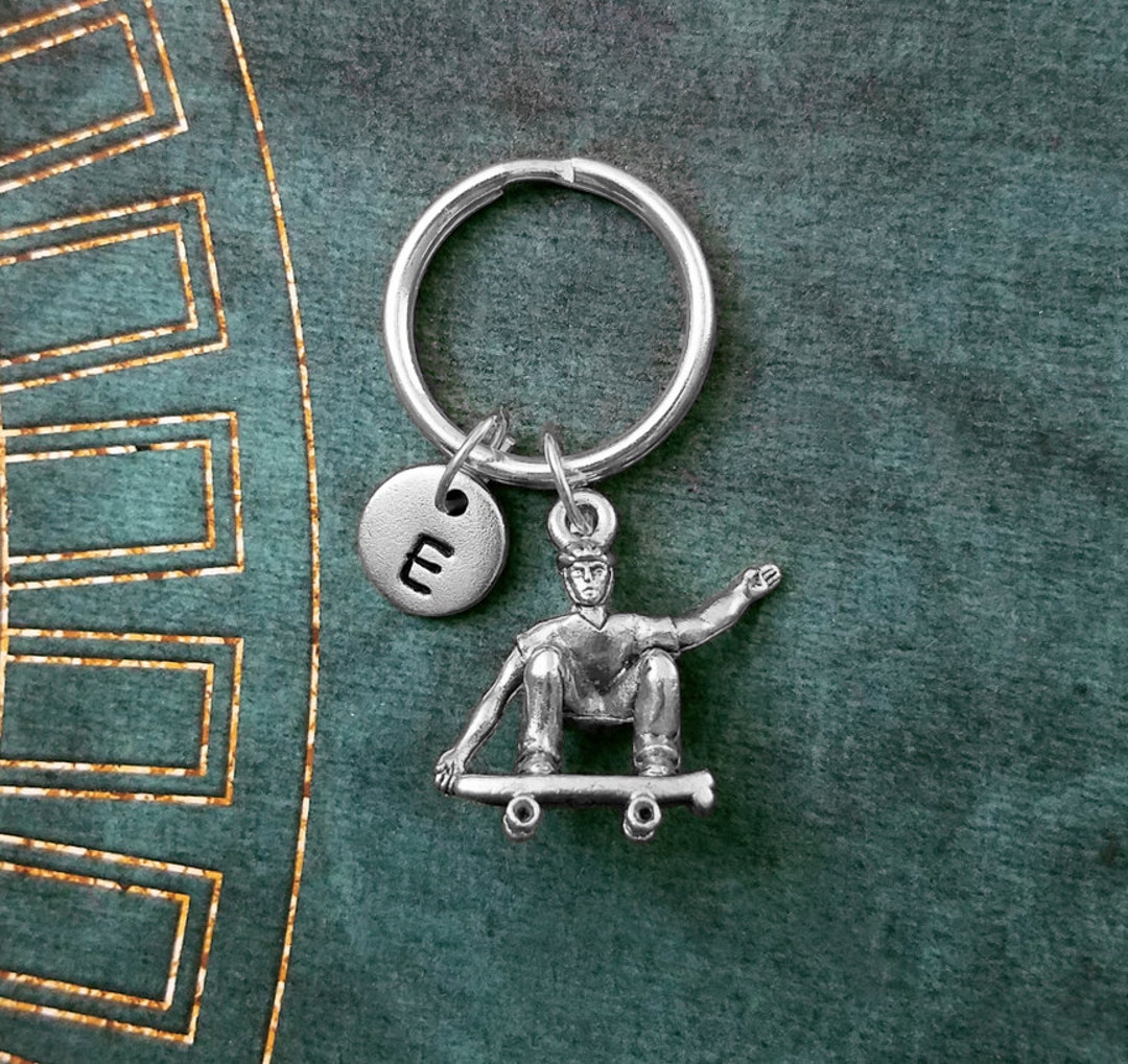 Skateboarder Keychain SMALL Skateboard Keychain Skater Keychain Skater