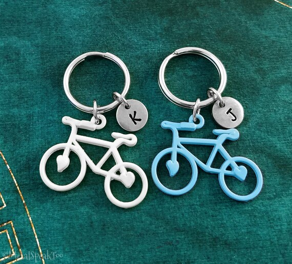 Bike Keychain SET of 2 SMALL Bicycle Keyrings Cycling Gift Etsy