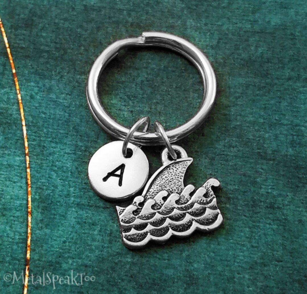 Keychain Fin Shark Keychain SMALL Shark Fin Keychain Shark Keyring Beach Keychain ...