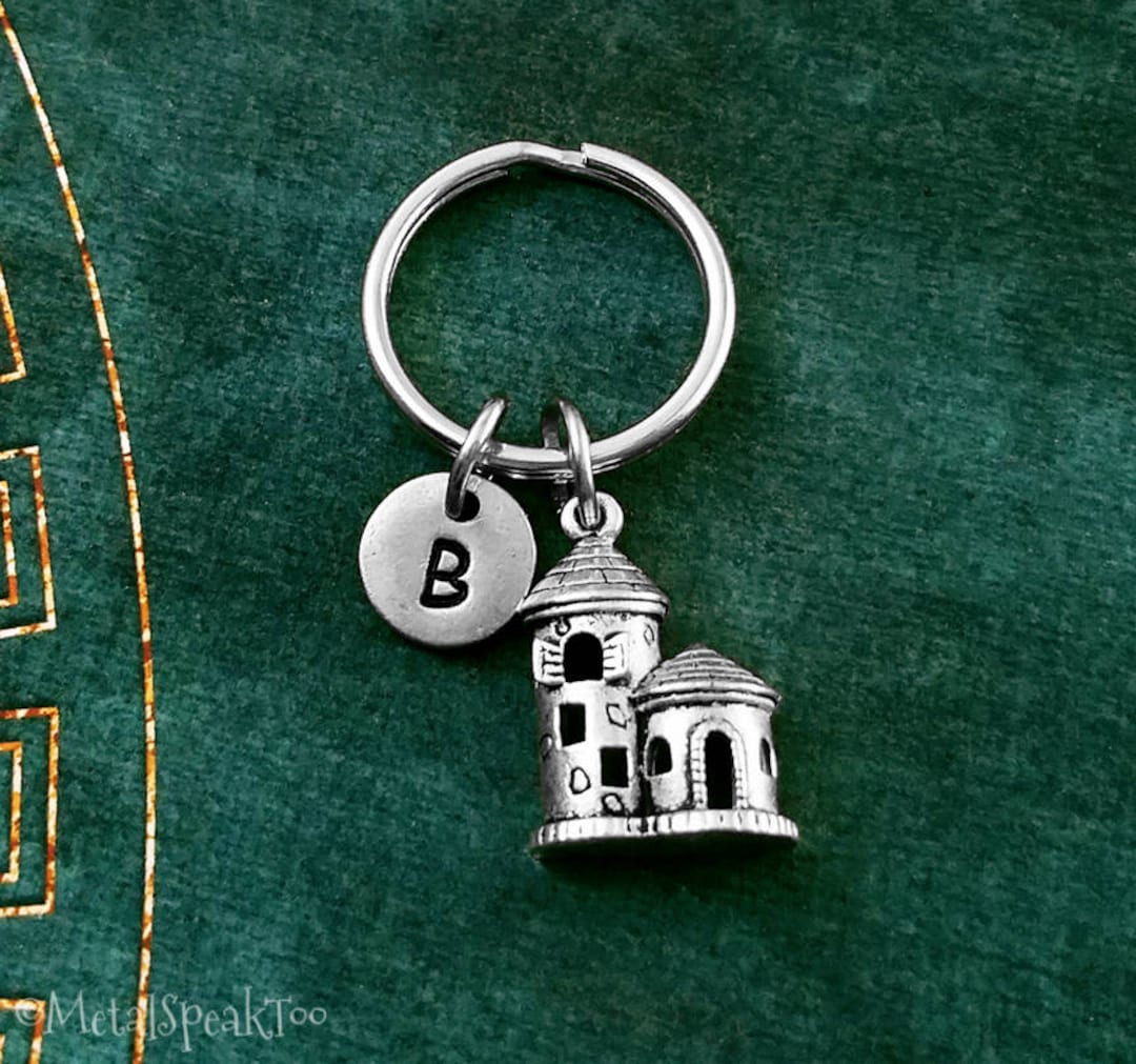 Castle Keychain VERY SMALL Castle Keyring Castle Charm Keychain Tower ...
