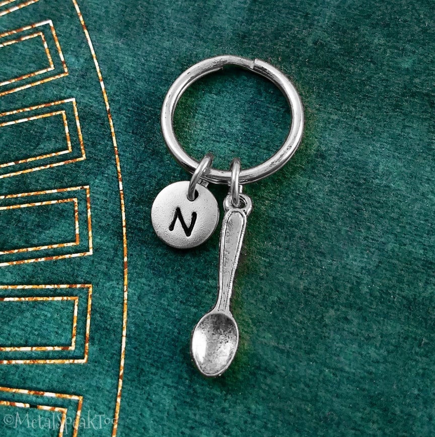 Spoon Keychain VERY SMALL Spoon Keyring Spoon Charm Keychain Etsy