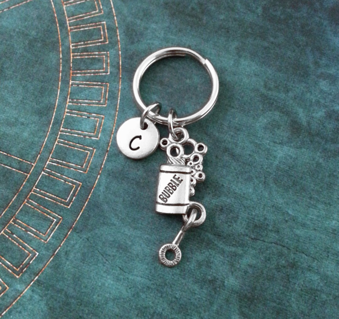 Bubbles Keychain SMALL Bubble Keychain Silver Bubble Wand Keyring ...