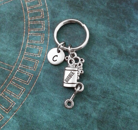 Silver sales monogram keychain
