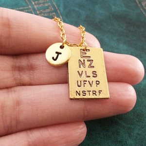 Eye Chart Keychain VERY SMALL Gold Eye Exam Keychain Personalized ...