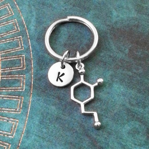 Dopamine Keychain SMALL Dopamine Keyring Chemistry Keychain Chemist Keychain Scientist Keychain Biochemistry Gift Dopamine Molecule Chemical