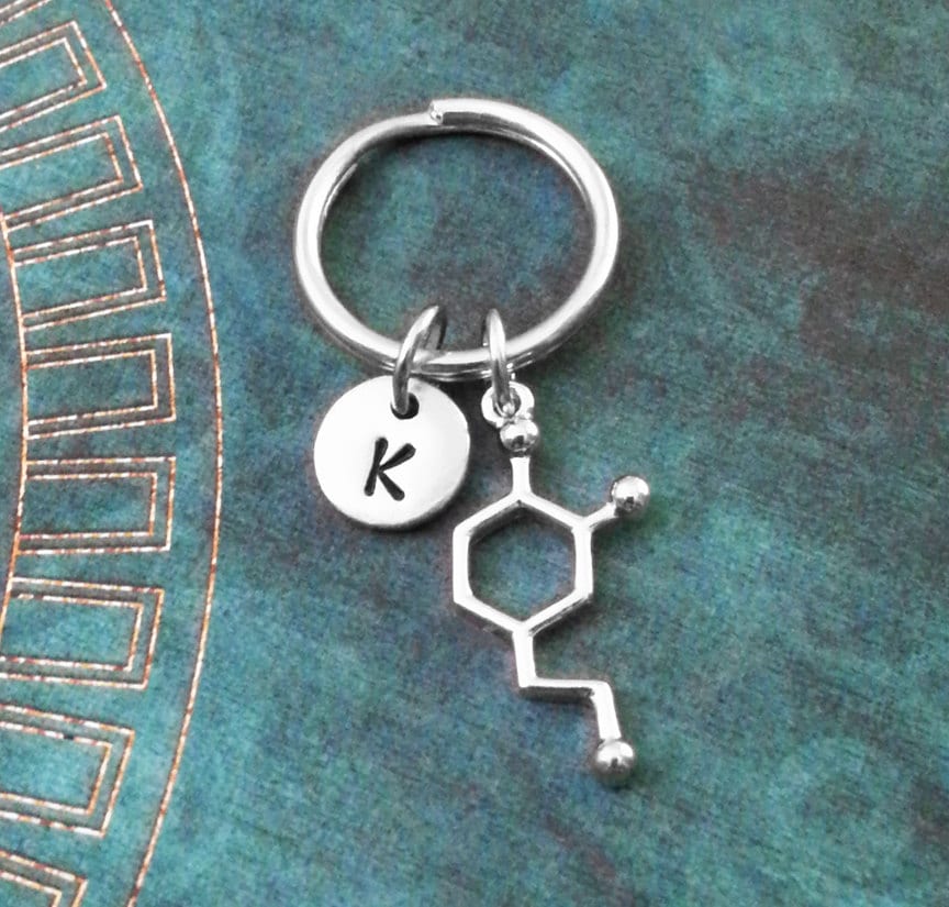 Dopamine Keychain SMALL Dopamine Keyring Chemistry Keychain Chemist ...
