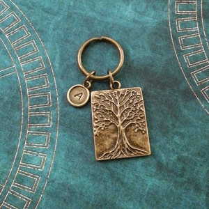 Tree Keychain Willow Keychain Personalized Keychain Nature Keychain Tree of Life Keychain Bronze Keychain Tree Keyring Bridesmaid Keychain