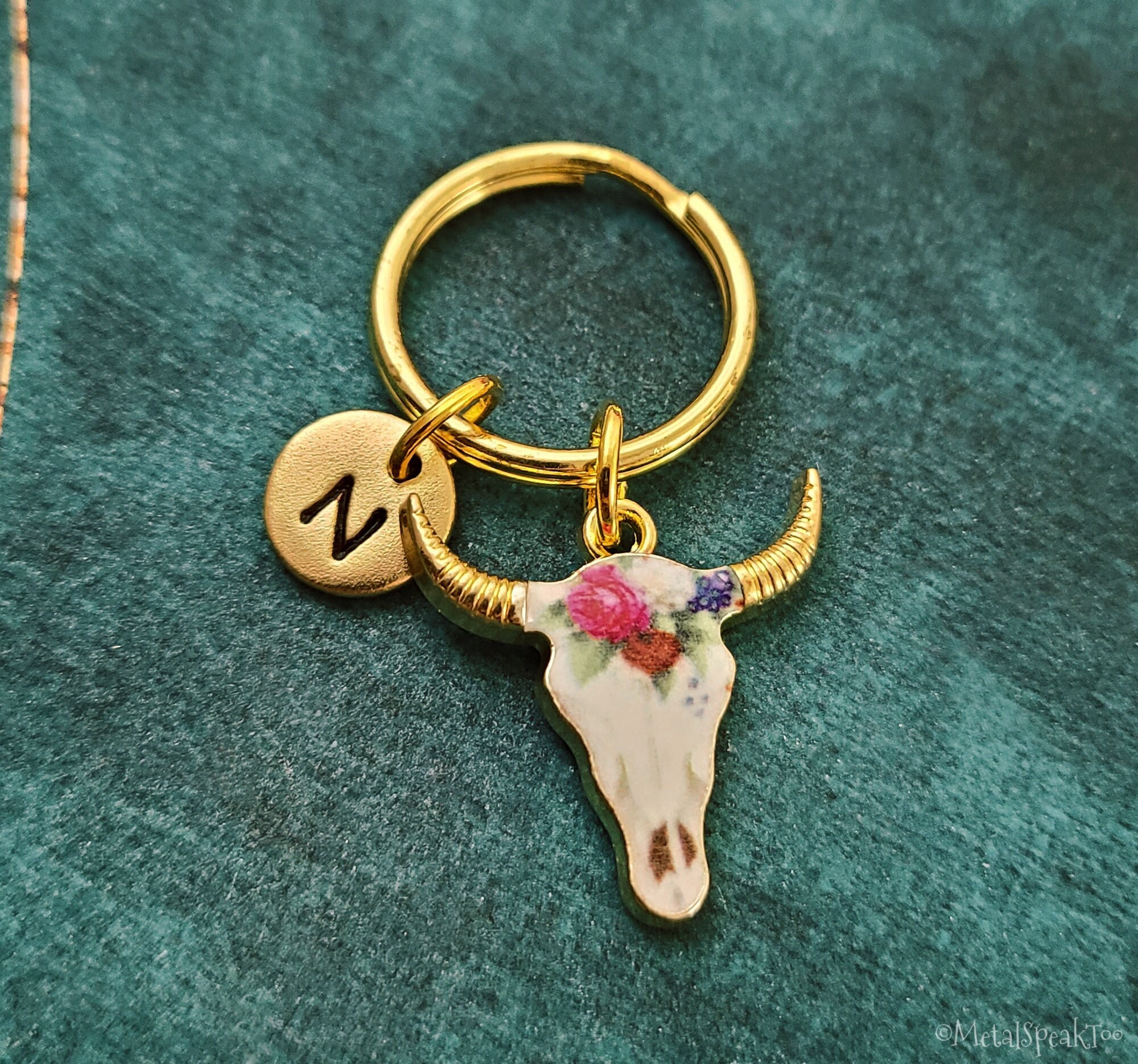 Bull skull shop keychain