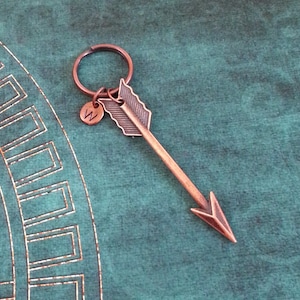 Arrow Keychain SMALL Copper Arrow Keyring Bohemian Keychain Girlfriend Keychain Archery Keychain Archer Keychain Bridesmaid Keychain Initial