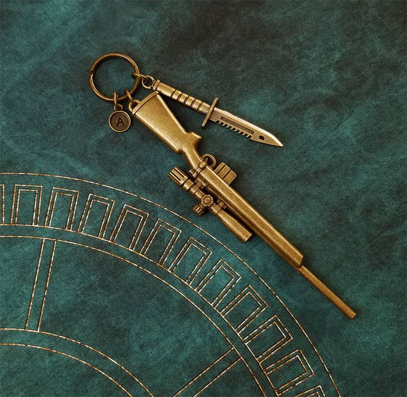 Sniper Rifle Bullet Keychain Sniper Rifle Keychain Gun Keychain Survival Knife Keychain Dagger ...