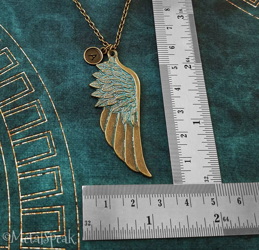 Angel Wing Keychain SMALL Wing Keyring Patina Keychain Charm
