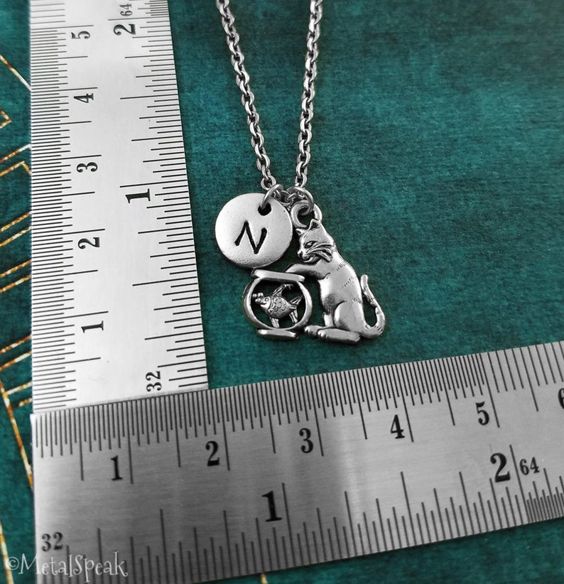 Cat Keychain SET of 2 SMALL Cat Charm Keychains Cat Keyring Sisters Keychain Best Friends Keychain Friendship Keychain Initial Charm Gift