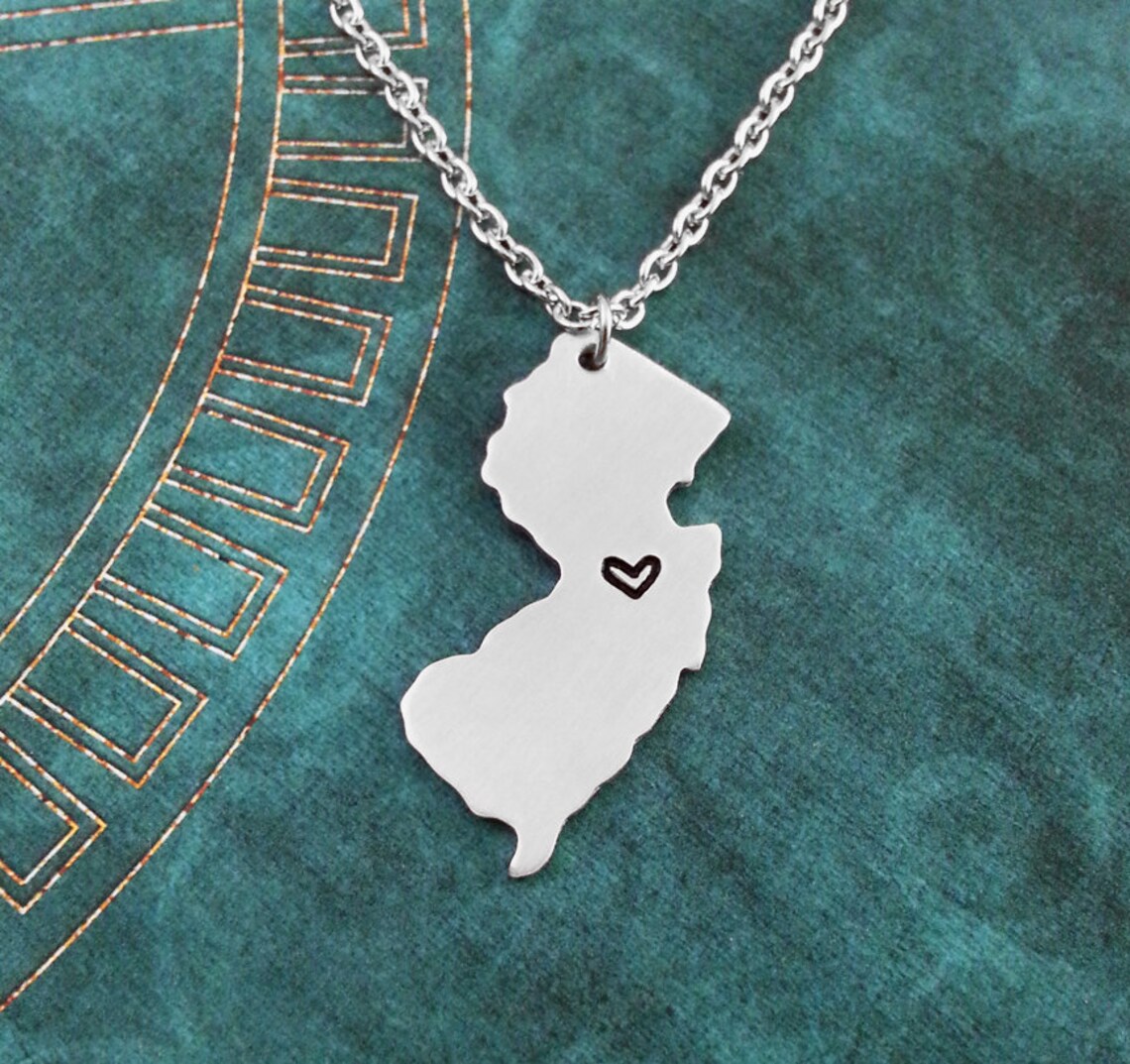 New Jersey Keychain Personalized New Jersey Keyring Long Etsy