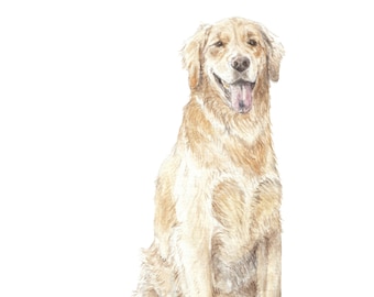 Golden Retriever Limited Edition Print 8.5x11 Watercolor Dog painting- choice of SIX images!