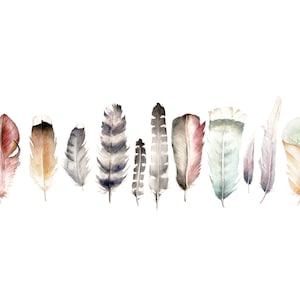 8.5 x 11 Watercolor Feathers Art Print