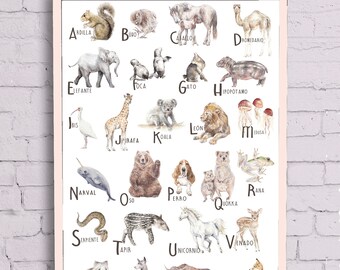 Spanish Language ABC Animal Alphabet