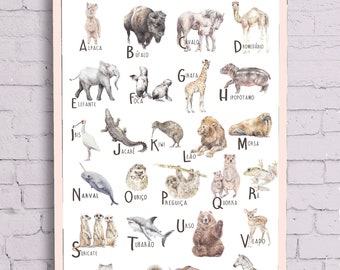 Portuguese Language ABC Animal Alphabet