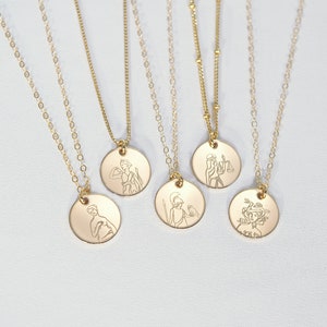 Greek Goddess Necklace . Athena, Artemis, Medusa Necklace in Gold Filled, Sterling Silver, Gift Idea
