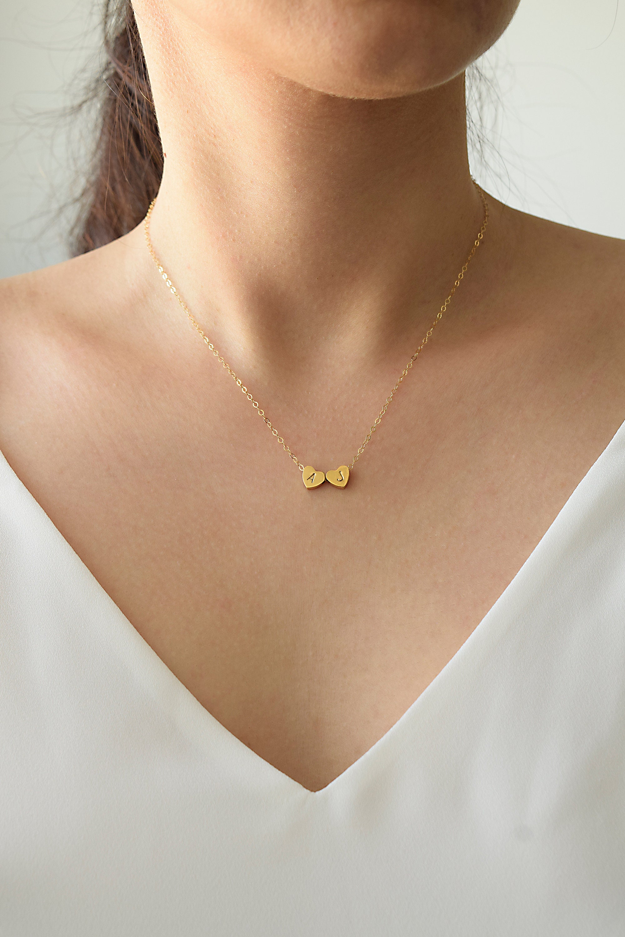 Tiny Heart Initial Choker Necklace