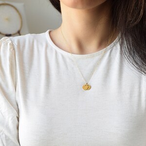 Initial Necklace . Coin Necklace in Gold, Silver or Rose Gold . Perfect Gift image 6