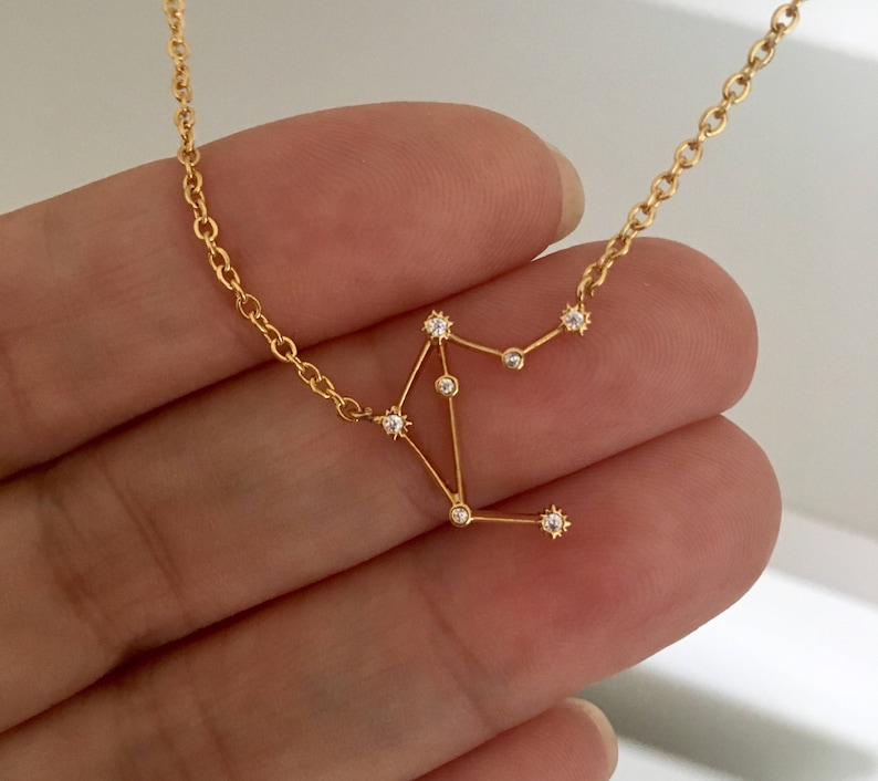 Zodiac Jewelry Constellation Necklacezodiac Signbirthday Etsy New Zealand