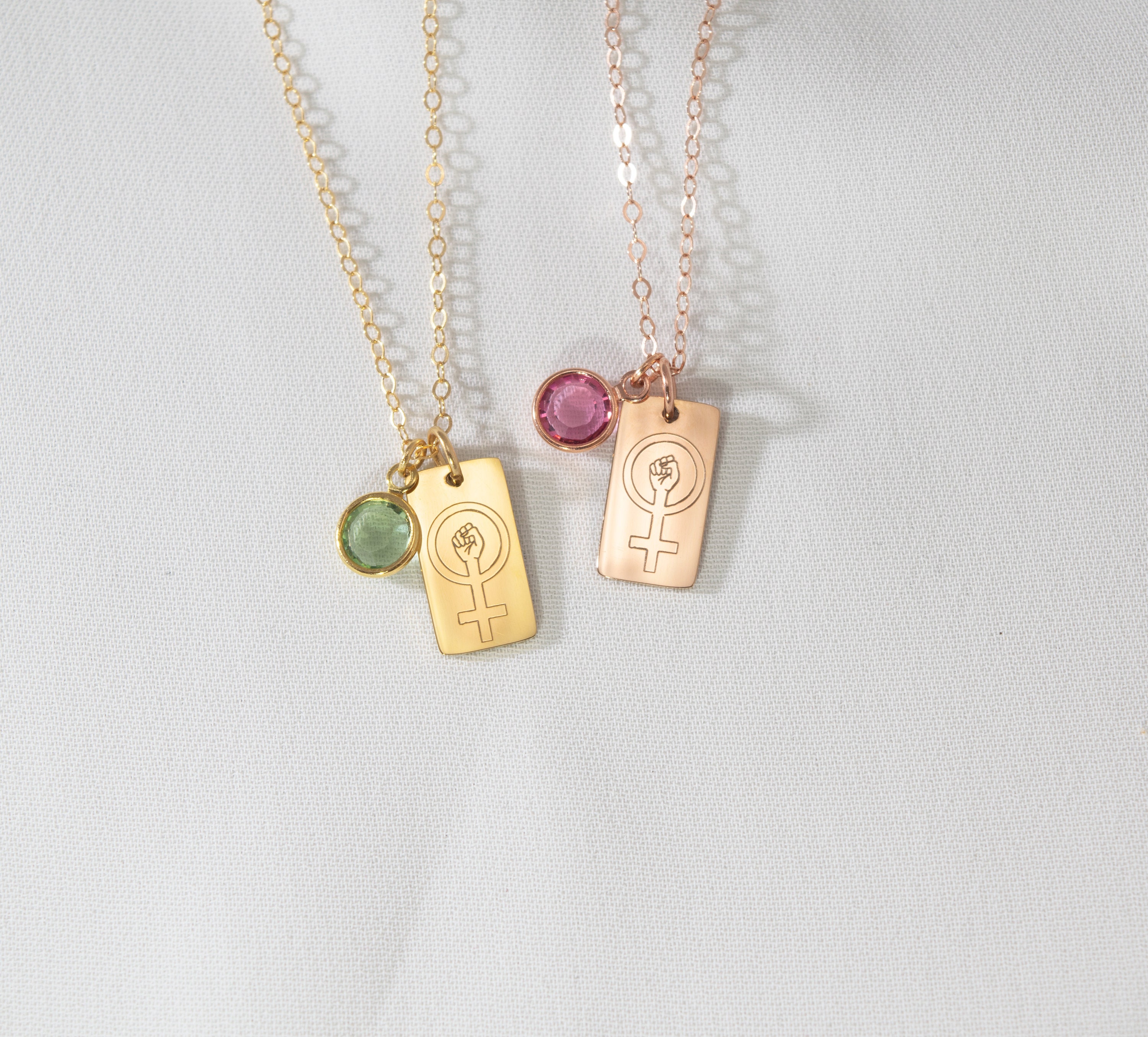 Female Power Necklace With Birthstones 
