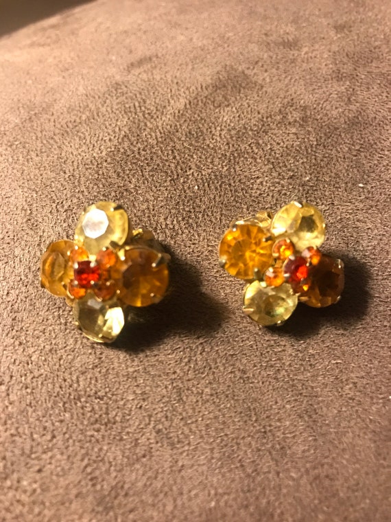 Beautiful rare vintage clip on earrings