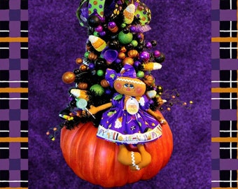 HALLOWEEN TREE - Halloween Centerpiece - Whimsical Halloween Decor  - Gingerbread Centerpiece - Pumpkin Centerpiece - A Whimsical Home