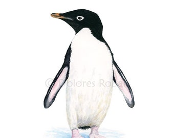 PENGUIN Painting, Watercolor Penguin Print, Penguin Watercolor Painting, Penguin Art, Penguin Gift, Penguin Wall Art, Penguin Decor