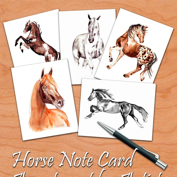 TARJETAS DE NOTAS DE CABALLO, Papelería de caballos, Regalos de caballos, Estacionario de caballos, Regalo ecuestre, Regalos de amantes de los caballos para mujeres, Regalo de caballos para el Día de la Madre