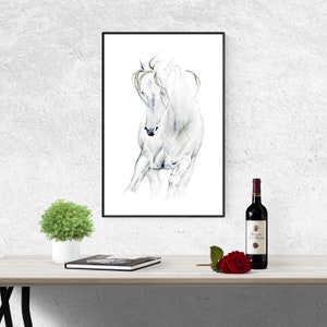 Abstract Horse Watercolor Giclee Print: Equestrian Wall Art by Dolores Robak