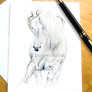 HORSE Sympathy Card, Equine Sympathy Card, Horse Greeting Card, Watercolor Horse Art Card, Equestrian Card, Condolence Card for Horse Owner
