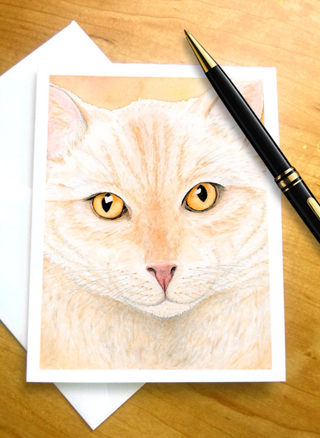ORANGE CAT NOTE Cards Orange Cat Stationary Watercolor Cat Etsy Australia